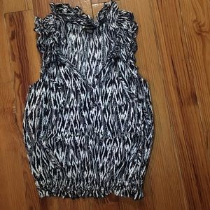 Navy Ruffle Valerie Bertinelli Sleeveless Blouse